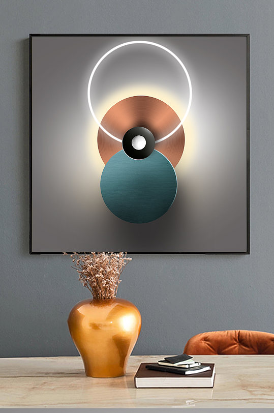 轻奢立体几何艺术抽象光影装饰画