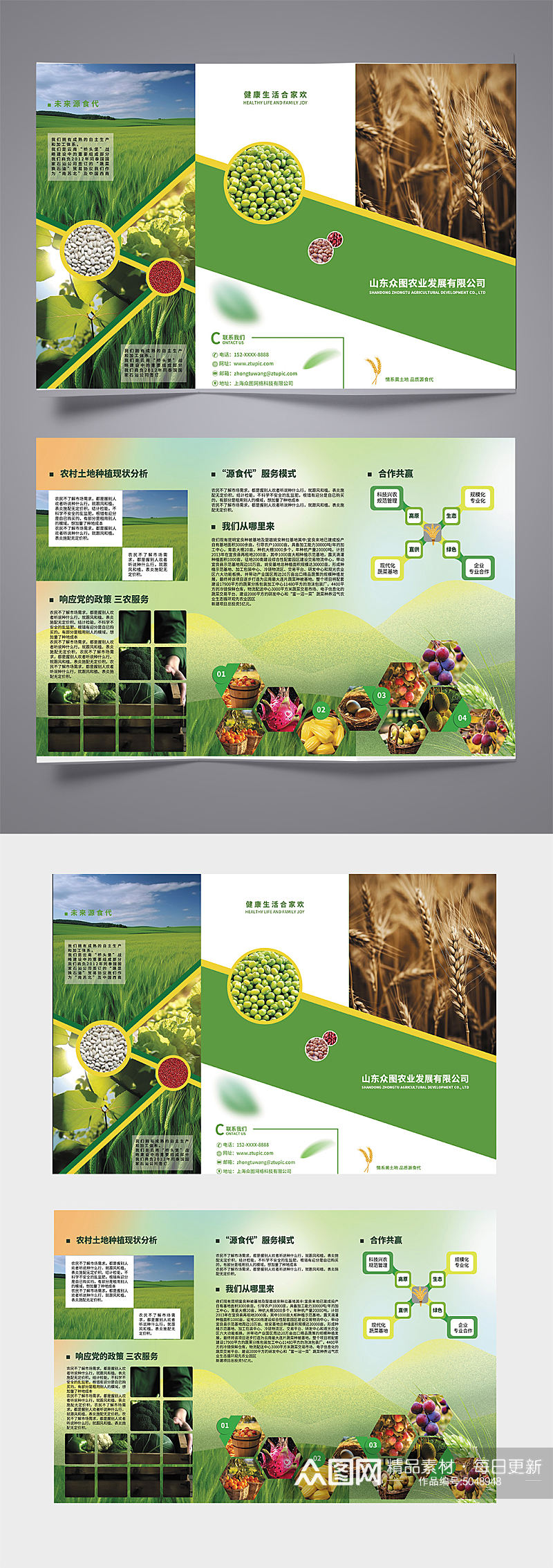 创意农业农产品宣传三折页素材