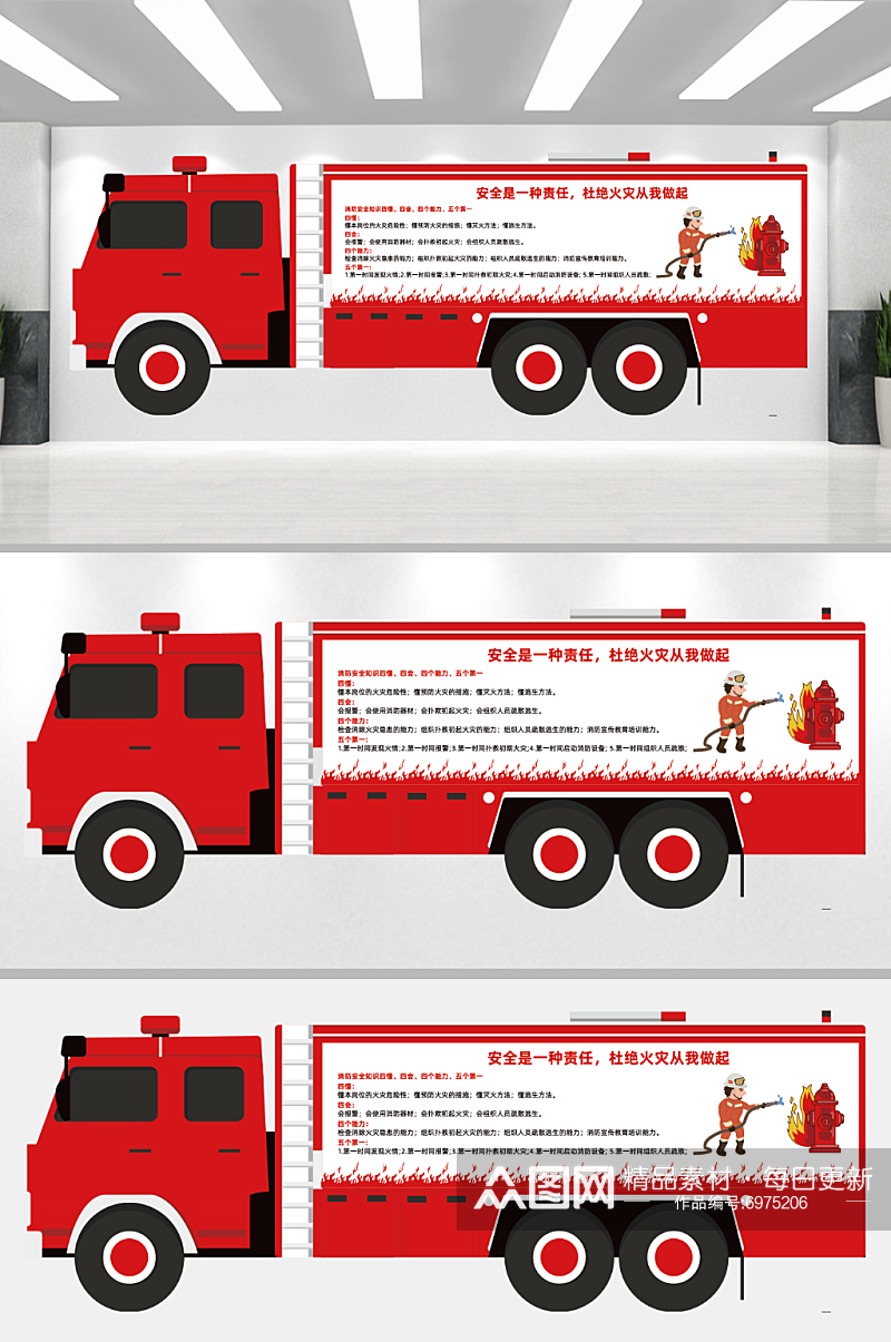 原创中国消防文化墙消防宣传标语文化墙素材