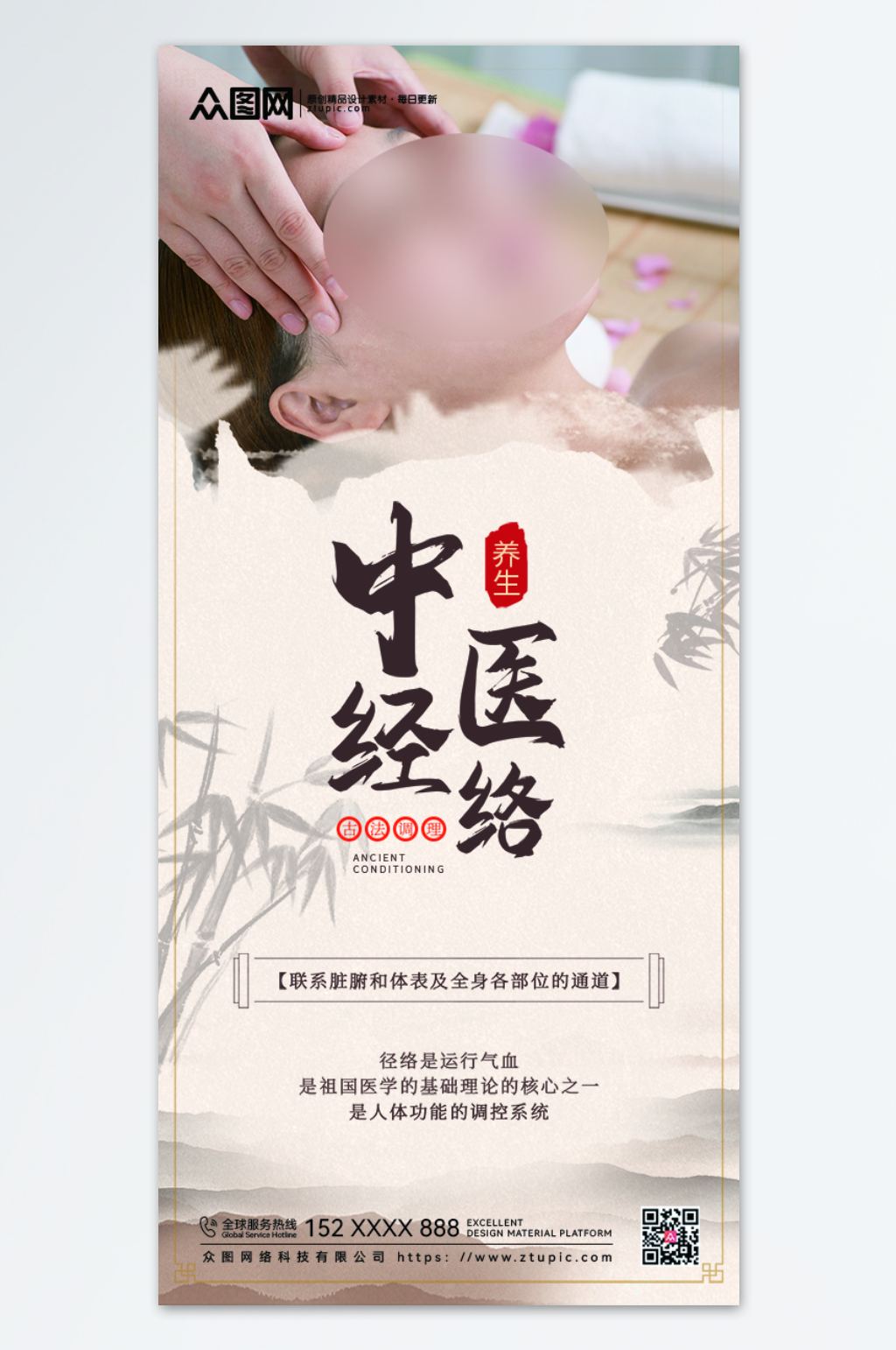 中医养生径络海报素材