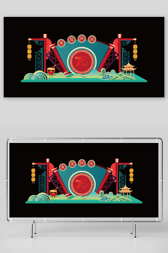国庆节日美陈国庆美陈-众图网