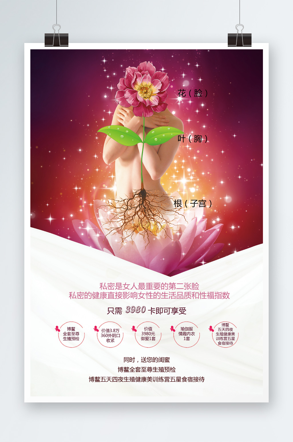 花瓣女性护理海报素材