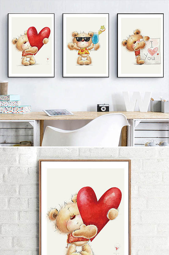 简约可爱动物装饰画