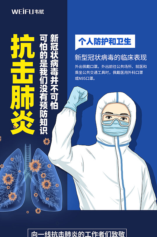 抗击肺炎医疗卫生知识宣传海报-众图网
