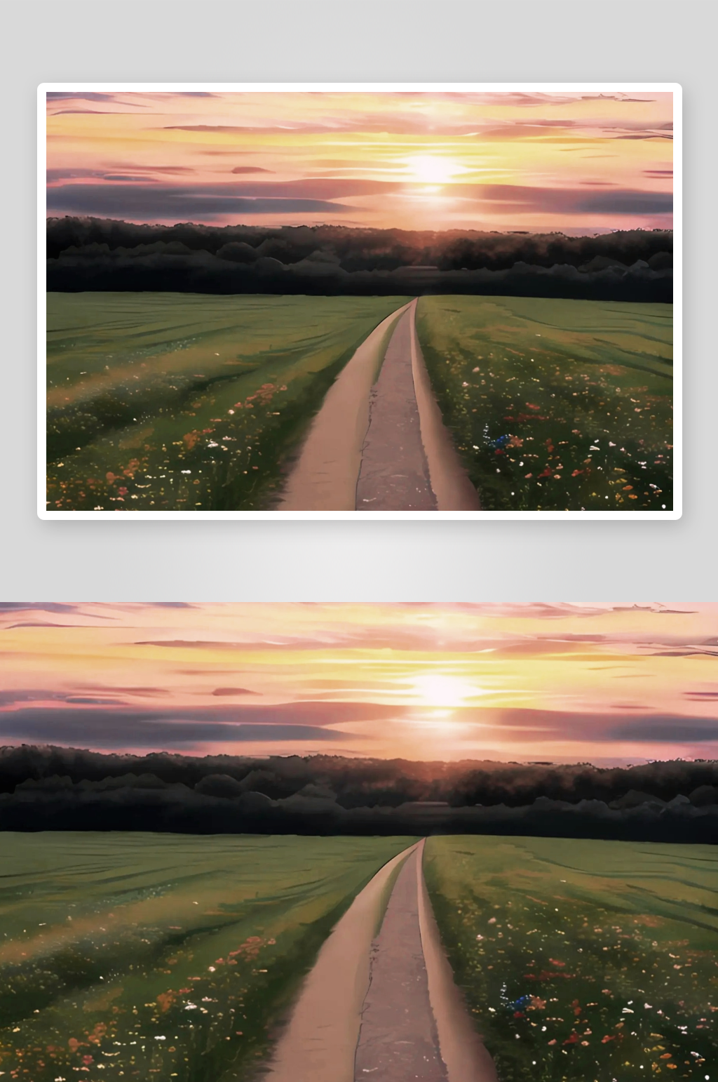 夕阳自然风景美如画素材