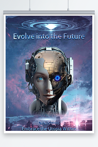 科技机器人炫酷人工智能海报