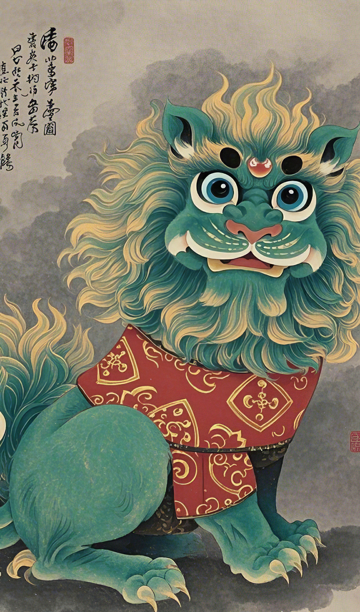 年獸貔貅獅子量插畫圖形素材