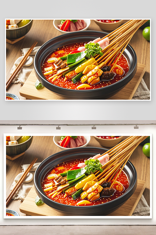 紅油缽缽雞冷鍋串串麻辣串美食圖片