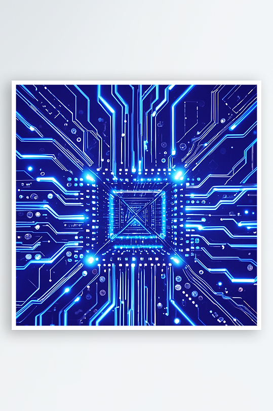 蓝色智能科技电子电路板芯片背景图