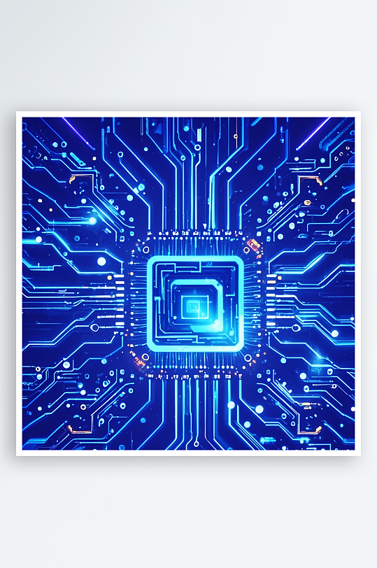 蓝色智能科技电子电路板芯片背景图