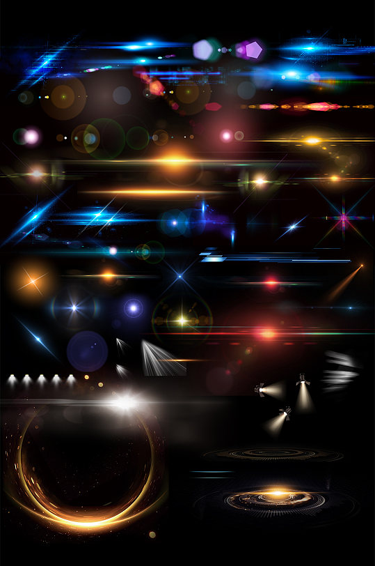 光束星光科技光暖光炫光海报免扣元素立即下载科技工业机械边框可视化