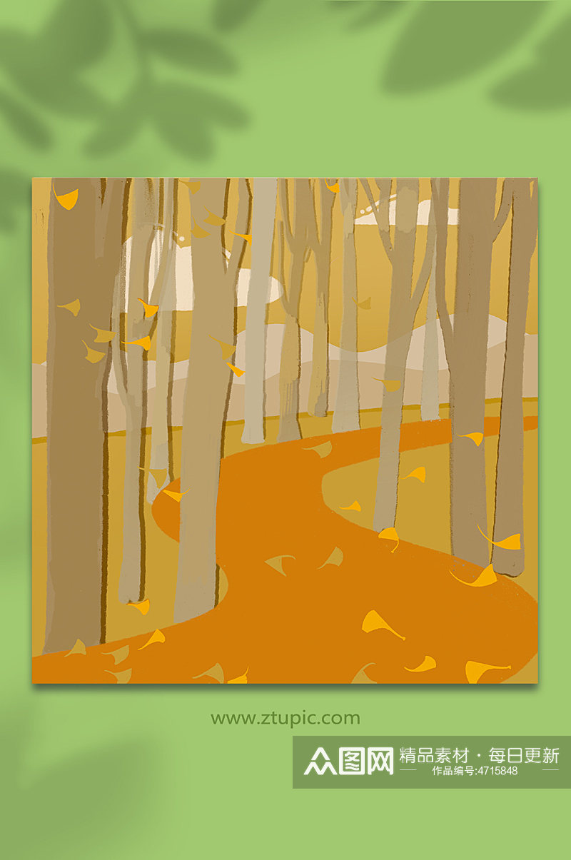 树林背景秋分节气秋天秋季背景素材
