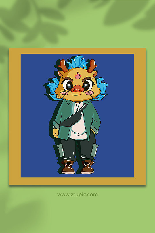 龙十二生肖动物主题插画-众图网