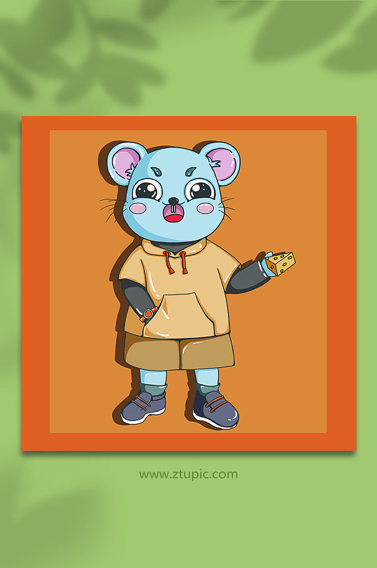 鼠十二生肖动物主题插画