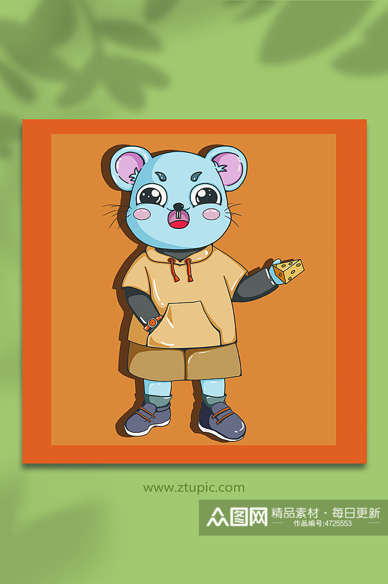 鼠十二生肖动物主题插画素材