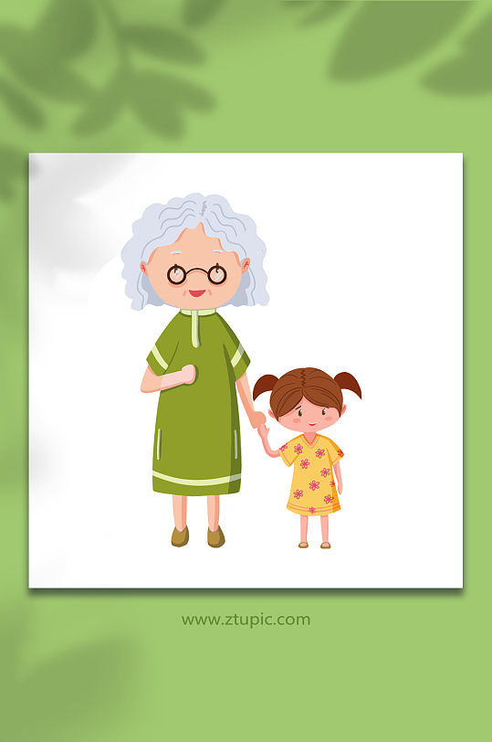 老人小孩免抠设计元素