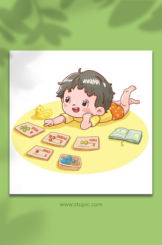 幼儿婴儿早教学习人物漫画插画-众图网