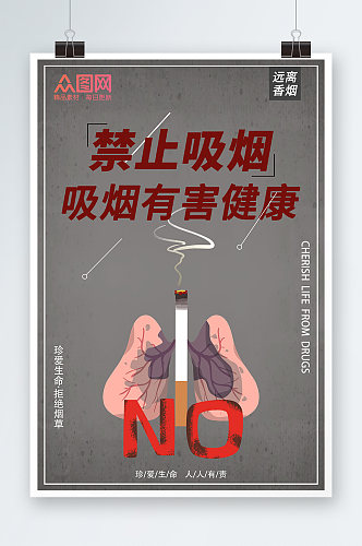 禁止吸烟吸烟有害健康海报