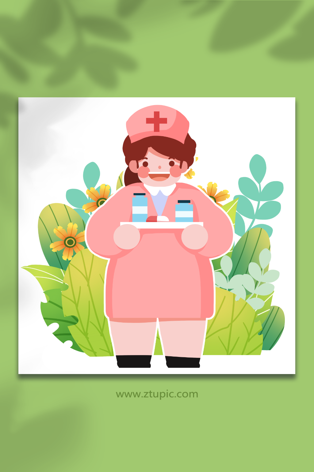 五一劳动节职业各行各业护士人物插画素材