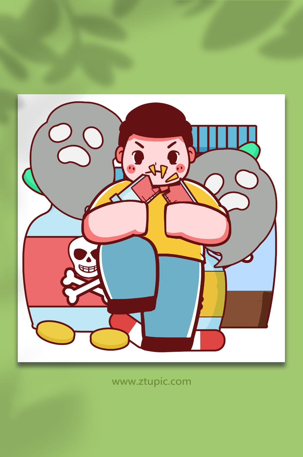 手绘远离毒品禁毒毒物人物插画素材