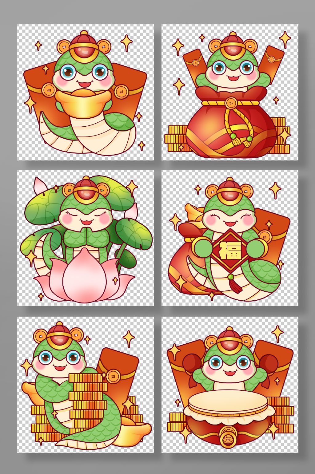 2025新年蛇年插画卡通蛇青蛇新年插画元素素材下载-众图网