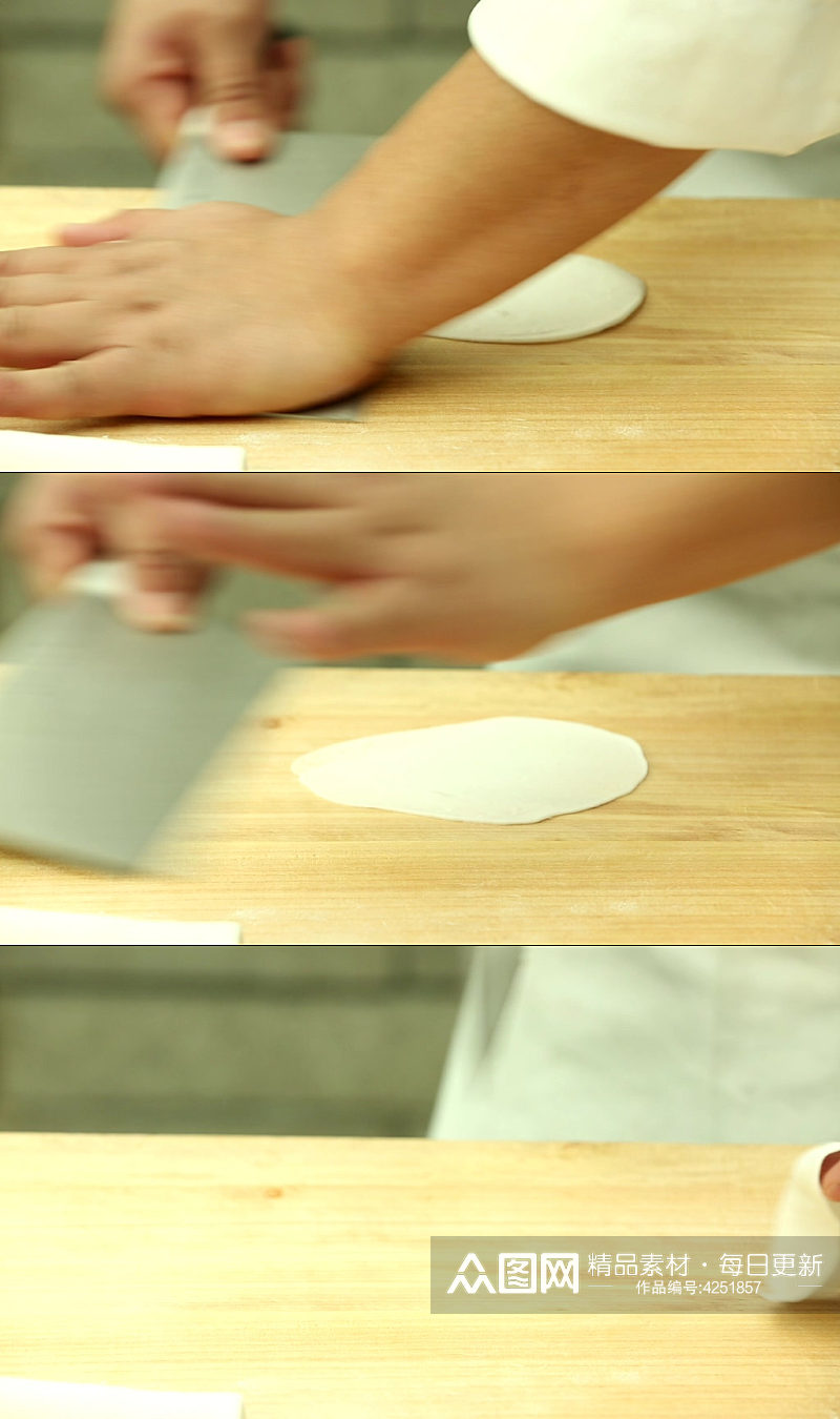 包子饺子擀面皮实拍视频素材