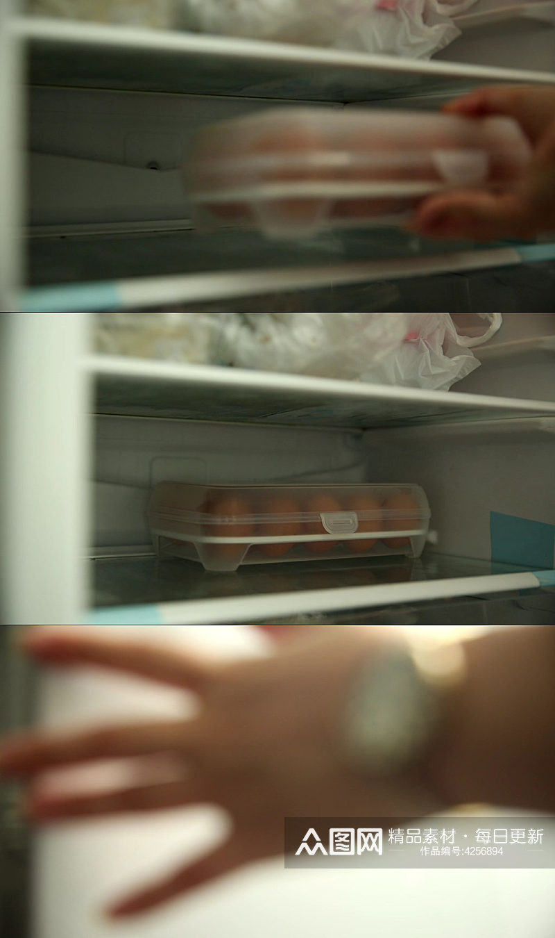 冰箱冰柜储存保鲜食物实拍素材