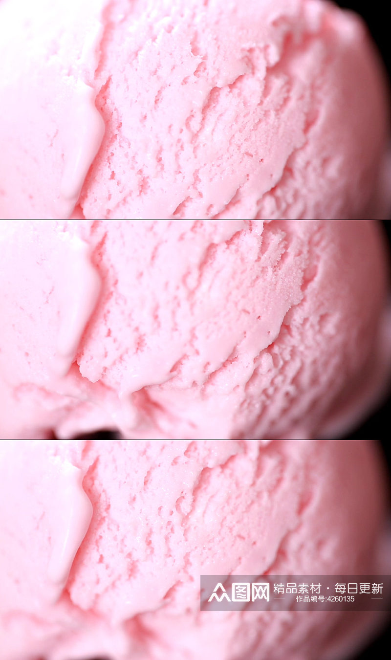 草莓奶油冰激凌视频素材