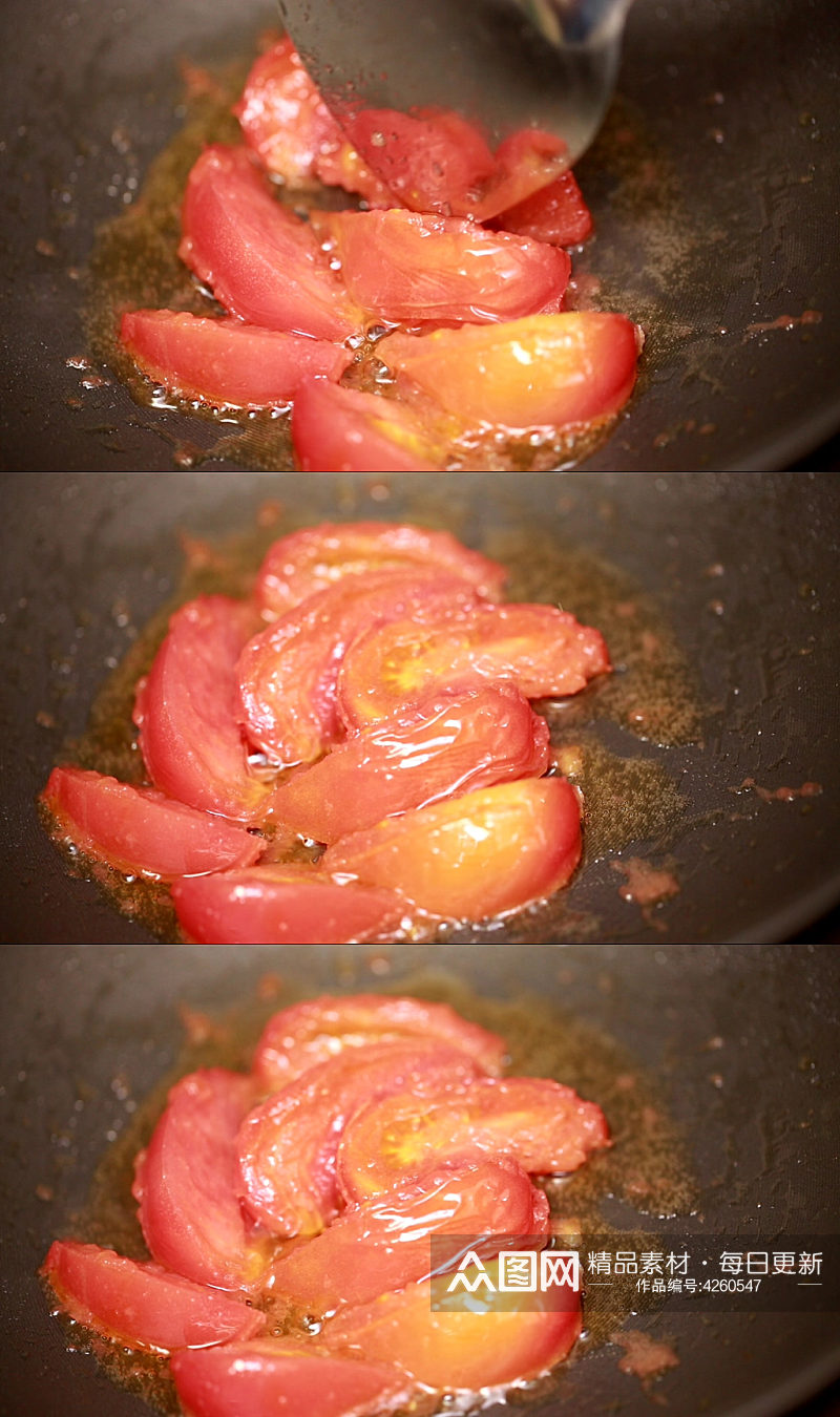 炒番茄番茄块视频素材