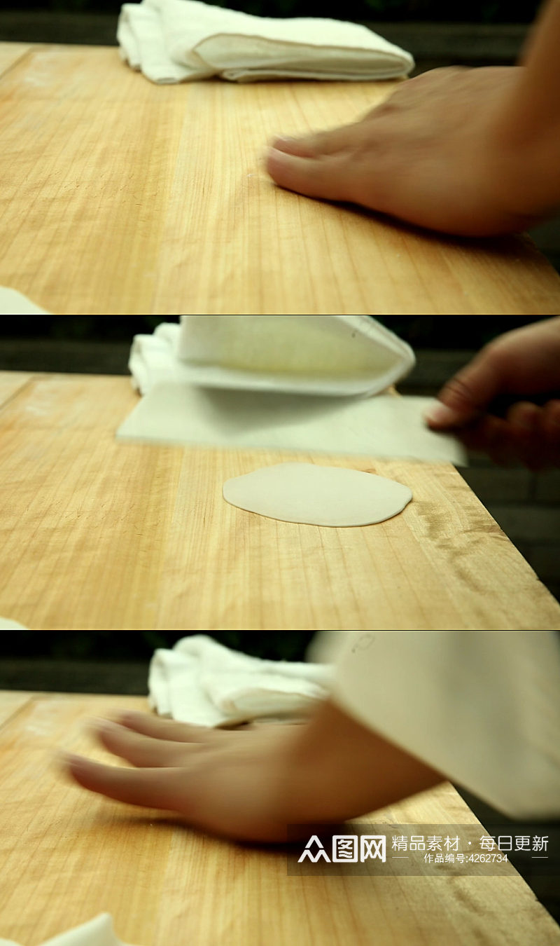 厨师包饺子实拍视频素材