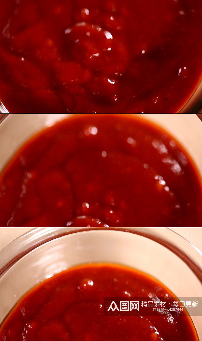 番茄酱西红柿酱辣椒酱实拍素材