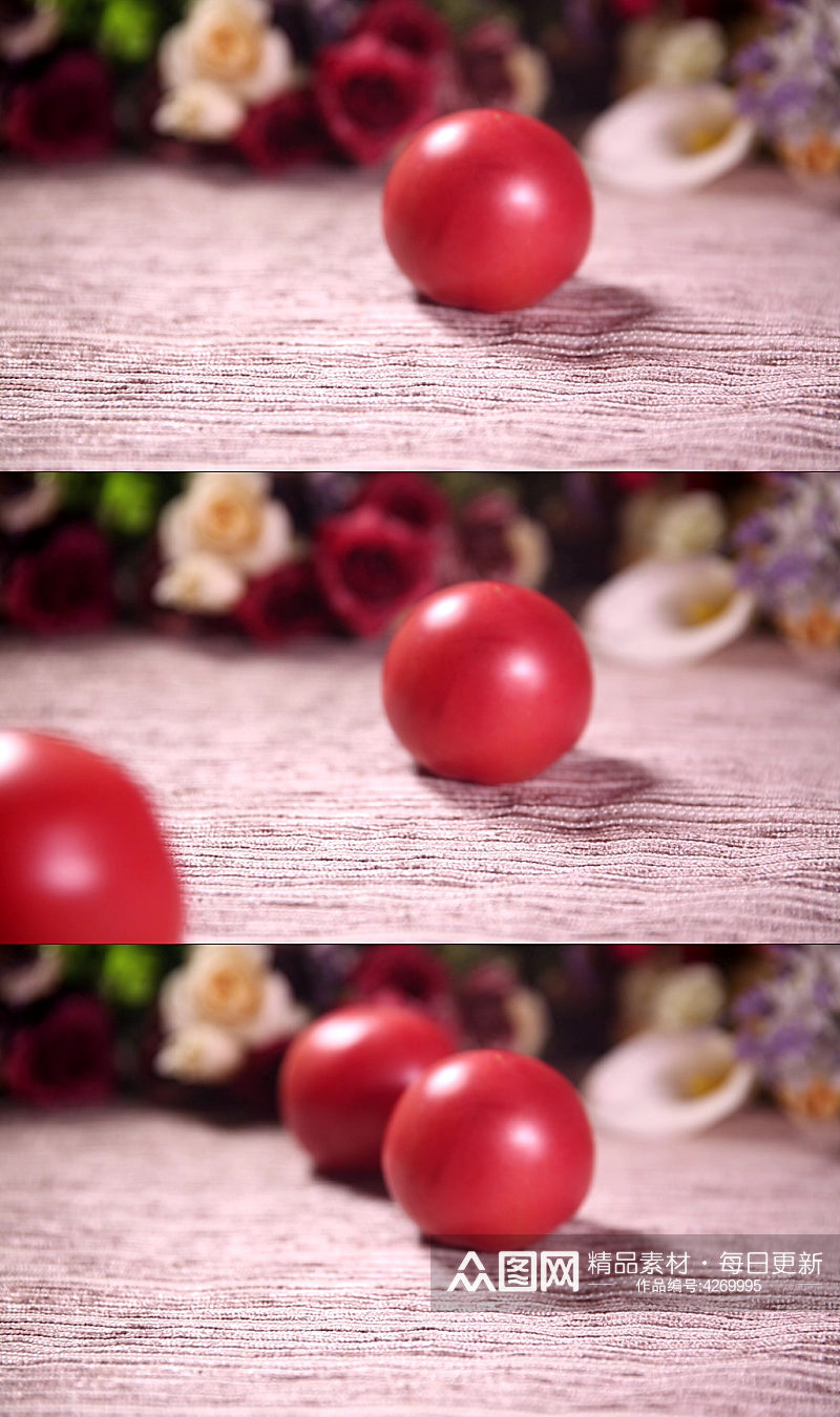 滚动的番茄西红柿实拍素材