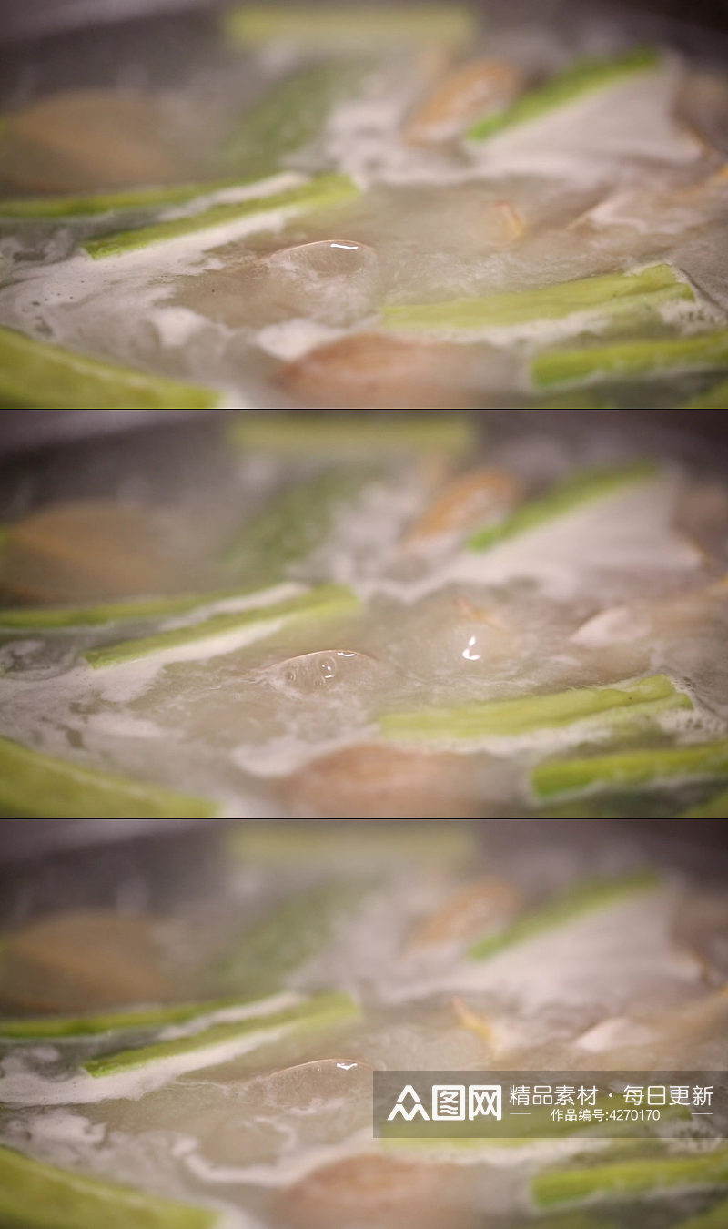 蛤蜊丝瓜汤坐月子视频素材