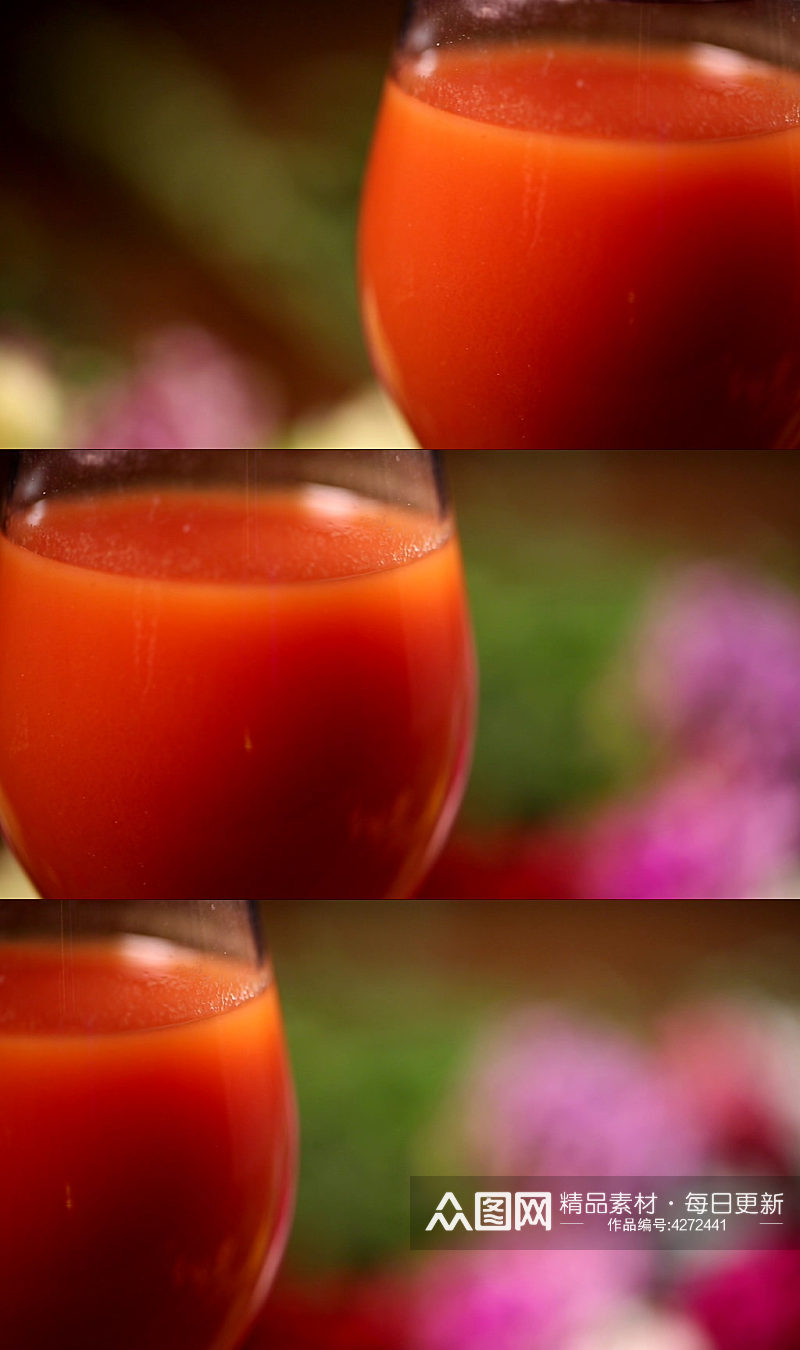 健康蔬菜汁番茄汁胡萝卜汁视频素材