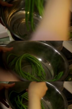 开水煮豇豆视频实拍