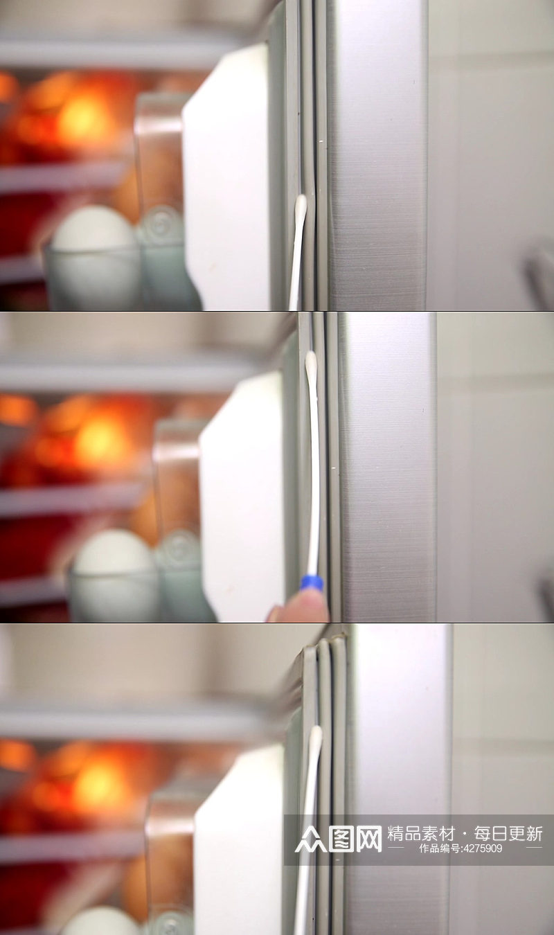 冷柜冰箱细菌滋生卫生死角采样实拍视频素材