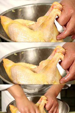 清洗鸡肉腌制鸡肉实拍