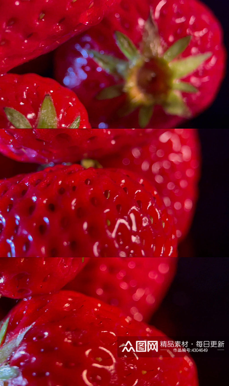 水果草莓新鲜实拍视频素材