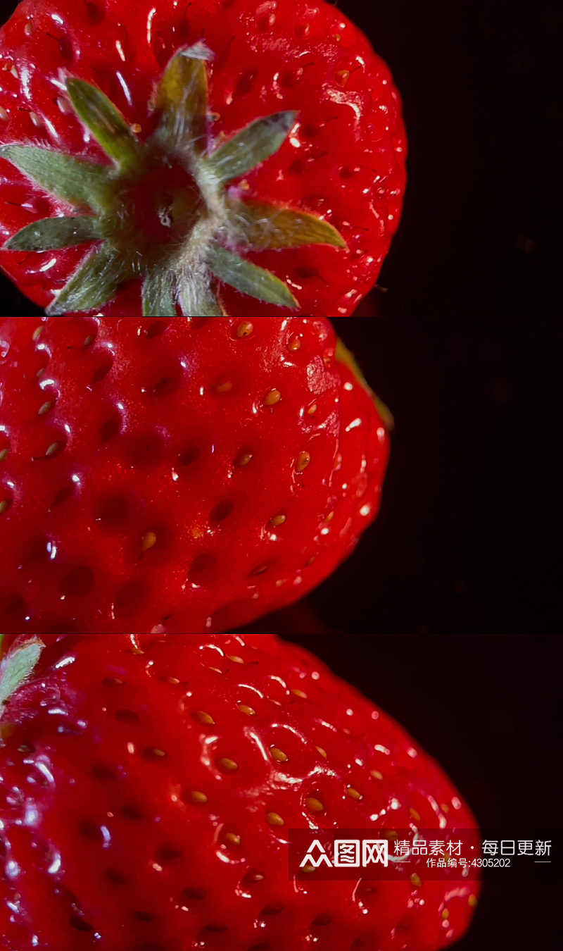 特写草莓表面视频素材