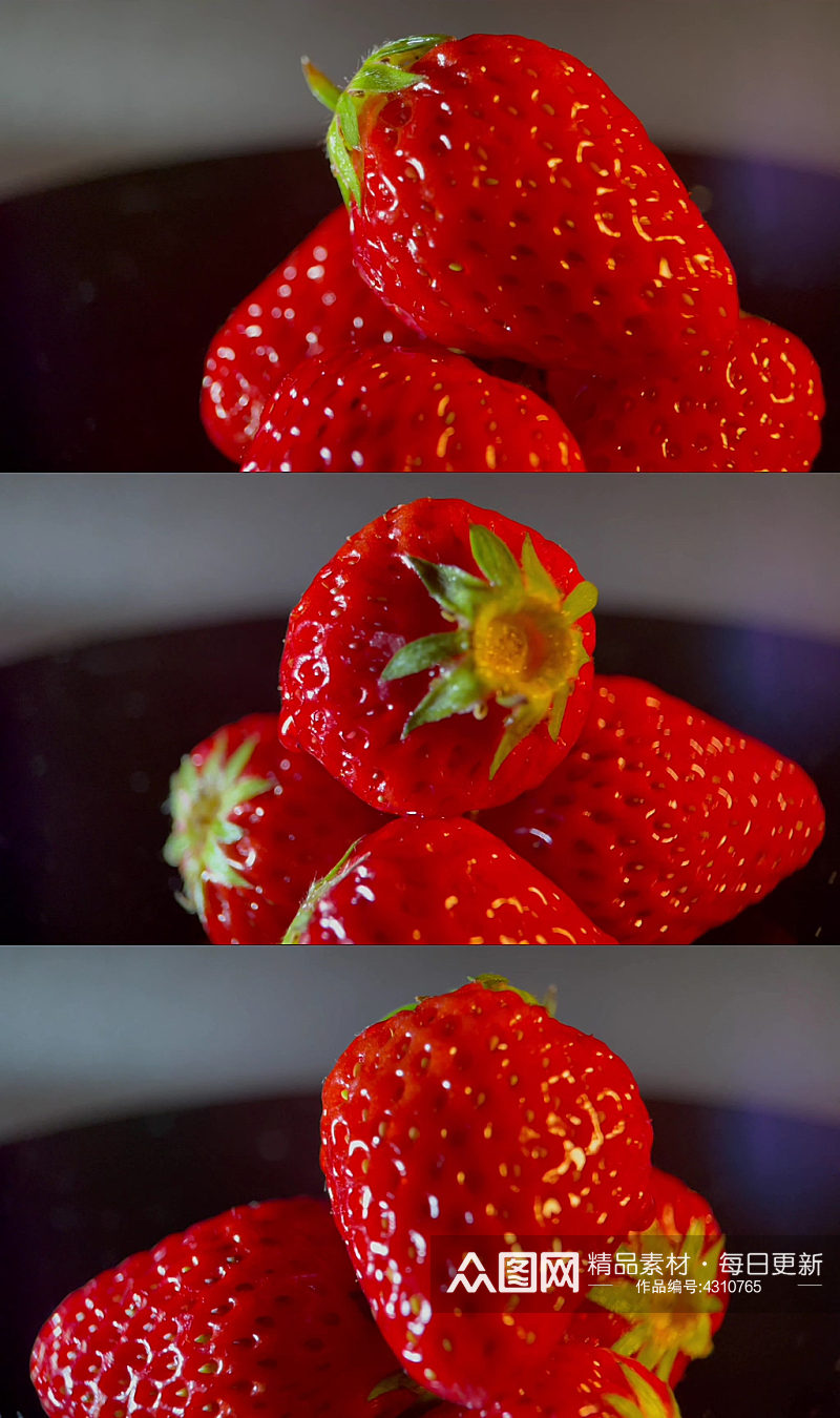 微距拍摄水果草莓视频素材