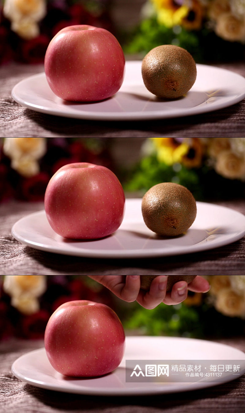维生素水果苹果猕猴桃实拍素材