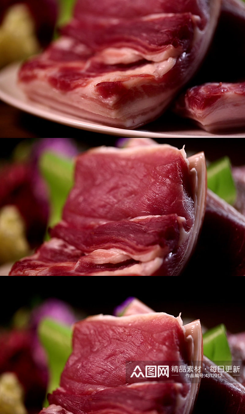 五花肉猪肉红肉实拍素材