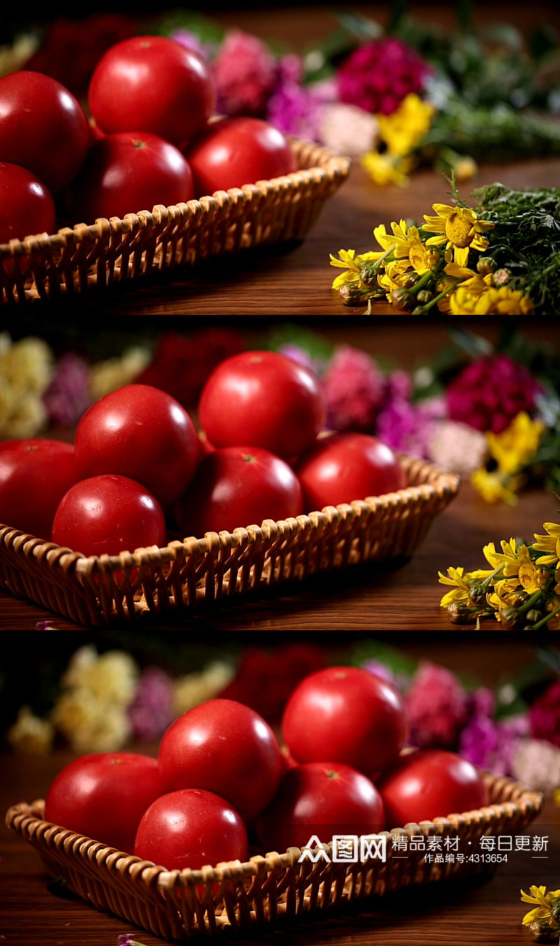 夏季水果蔬果西红柿实拍素材