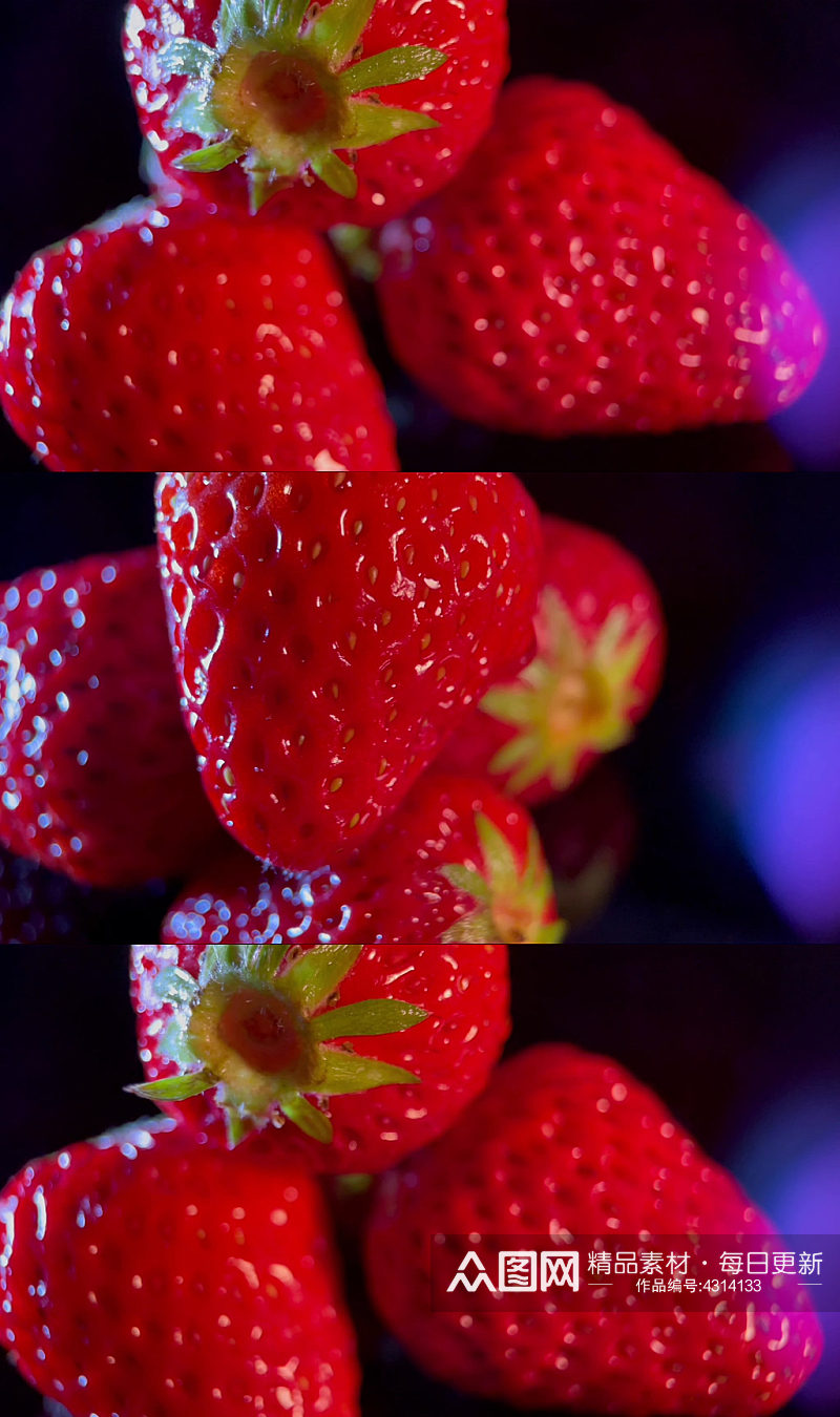 新鲜水果冬季草莓视频素材