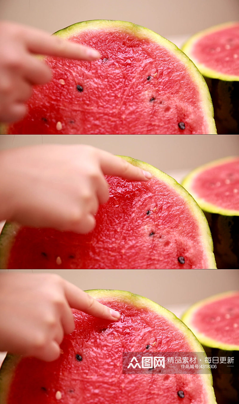 制作西瓜甜品的原材料视频素材