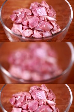 玻璃碗腌制羊肉实拍