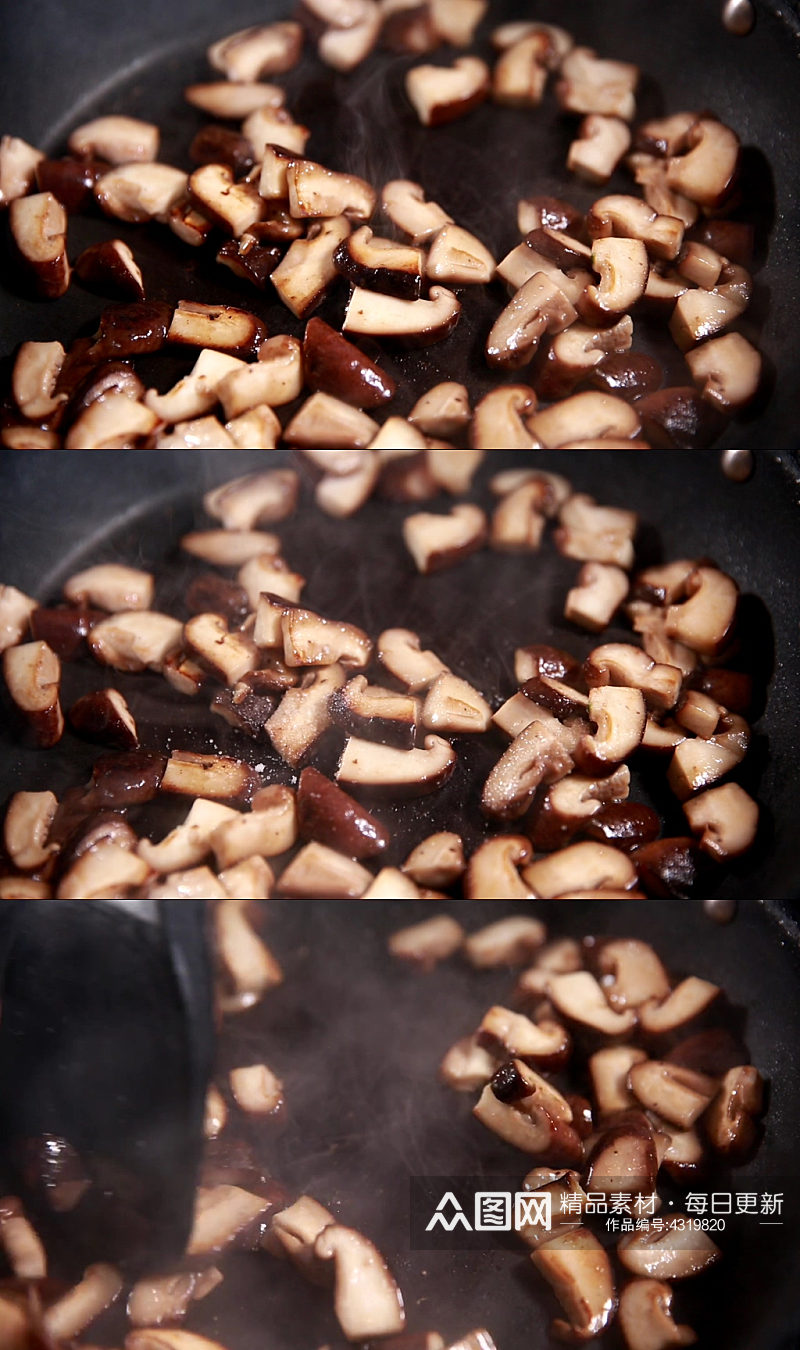 蘑菇酱打卤面酱料炒香菇视频素材