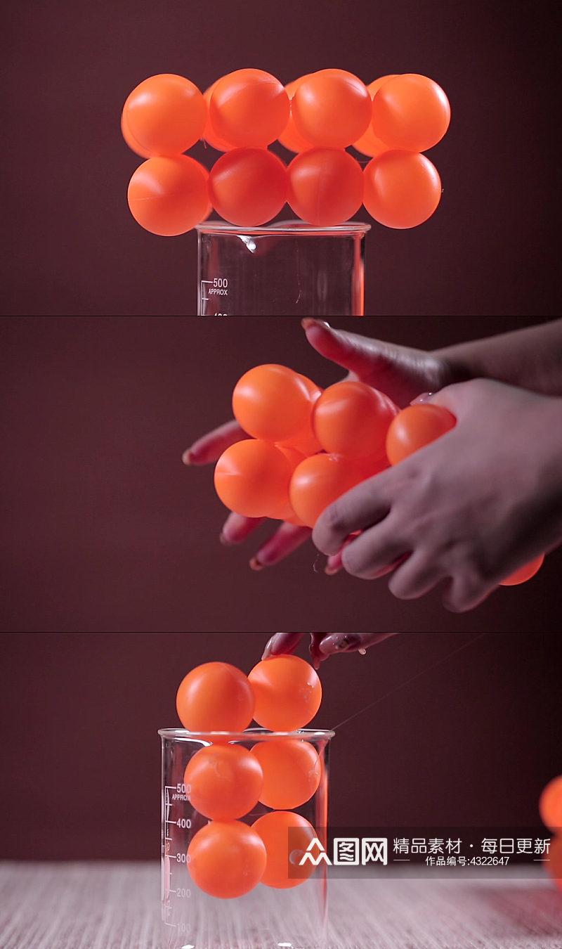 乒乓球演示实验教具实拍素材