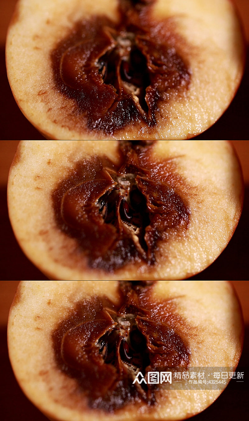 食品安全特写黑心苹果实拍素材