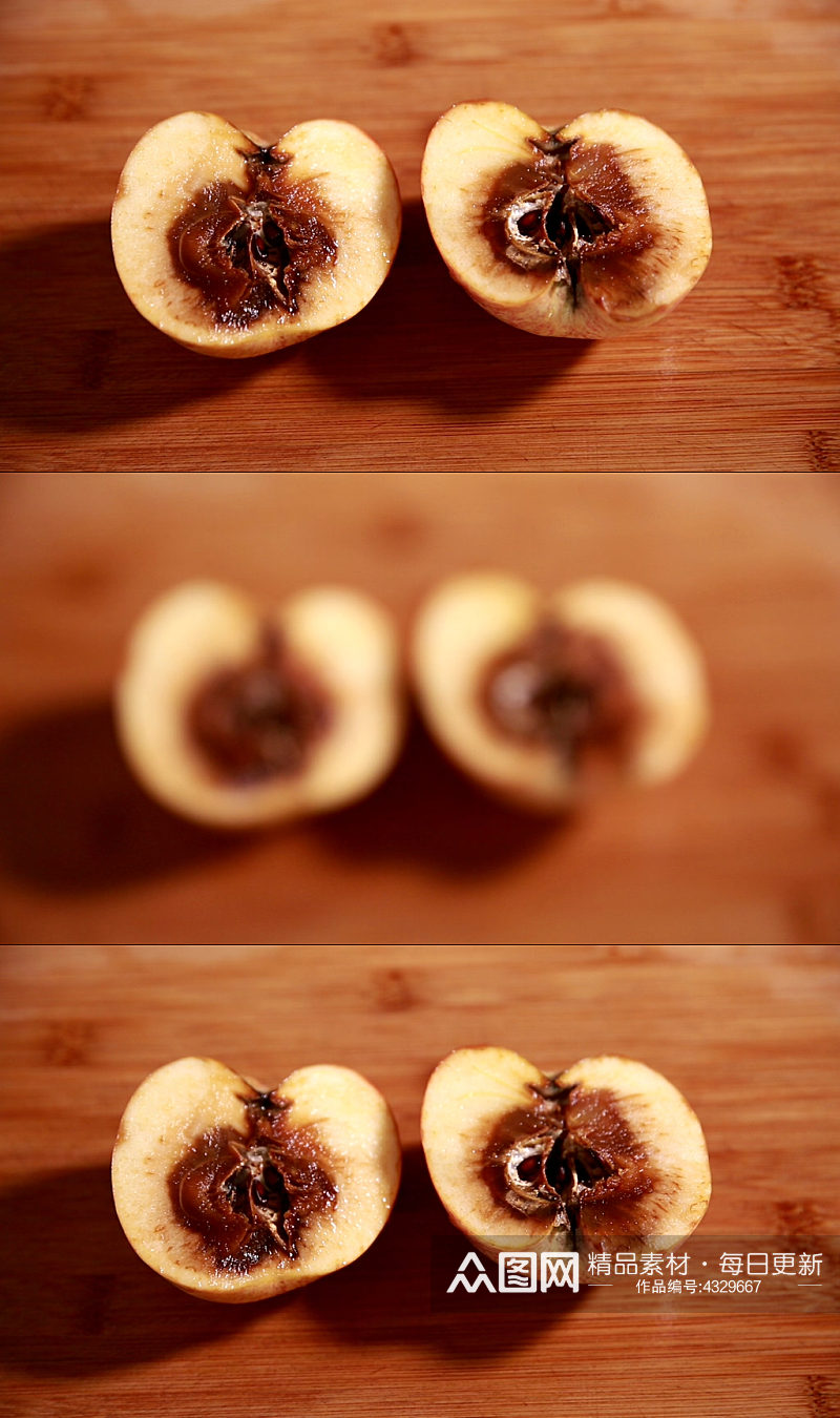 水果刀切苹果实拍素材